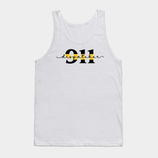 Thin Gold Line 911 Dispatcher for Police Dispatch First Responders and Sheriff Dispatchers Tank Top